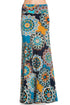 Sexy Bluish Bohemian Print Maxi Skirt